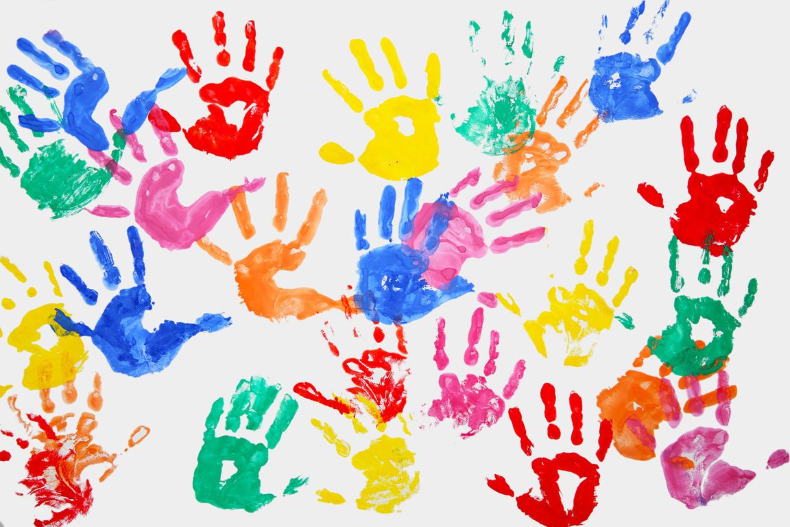 Color Hands Art Background