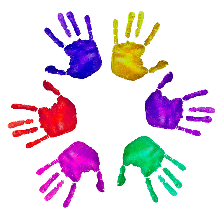 handprints of different colors